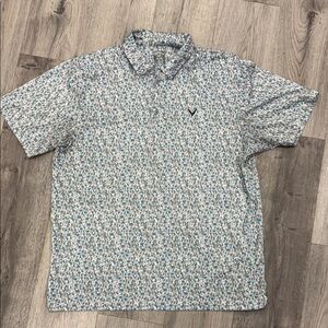 Callaway Men's Polo Shirt - Blue and Gray Print
